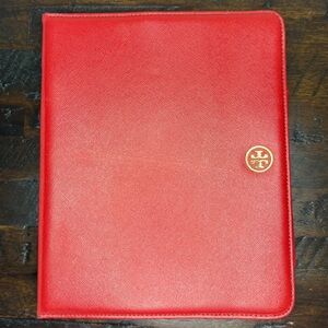 Tory Burch iPad Case Red Saffiano Leather